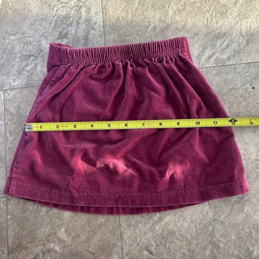 90s Disney Classic Pooh Skirt Kids Maroon Corduroy Velvet Embroidered 18M - Picture 5 of 5